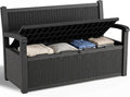Storage Bench Outdoor Deck Box, 100 Gallon Lockable Patio Furniture | by ATMELT