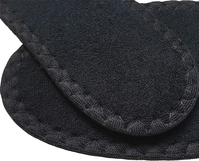 Happystep Cotton Terry Cloth Insoles, Barefoot Shoe Inserts, Sweat Absorption, Odor Control, Moisture-Wicking, Washable and Reusable, Zero Drop Shoe Insoles, 2 Pairs of Black (Women Size 5)