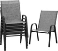 Patio Chairs Set of 6, Outdoor Stackable Dining Chairs | All Weather Textilene by PIZZELLO