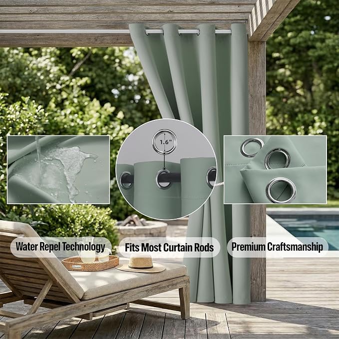 DIVA EN CAMINO DEC Outdoor Patio Curtain Waterproof Darkening Thermal Insulated - Image 5