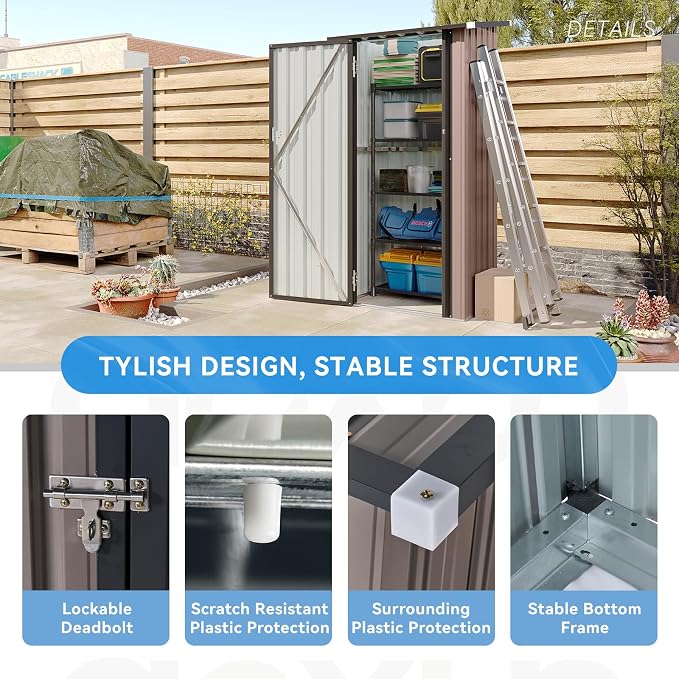 Aoxun 3x1.9 Ft Outdoor Storage Cabinet - Image 5