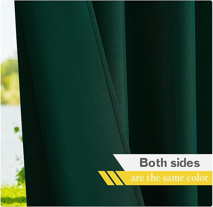 NICETOWN 4 Panels Patio Outdoor Curtains 95 inch Length, Home Fashion Silver - Image 4