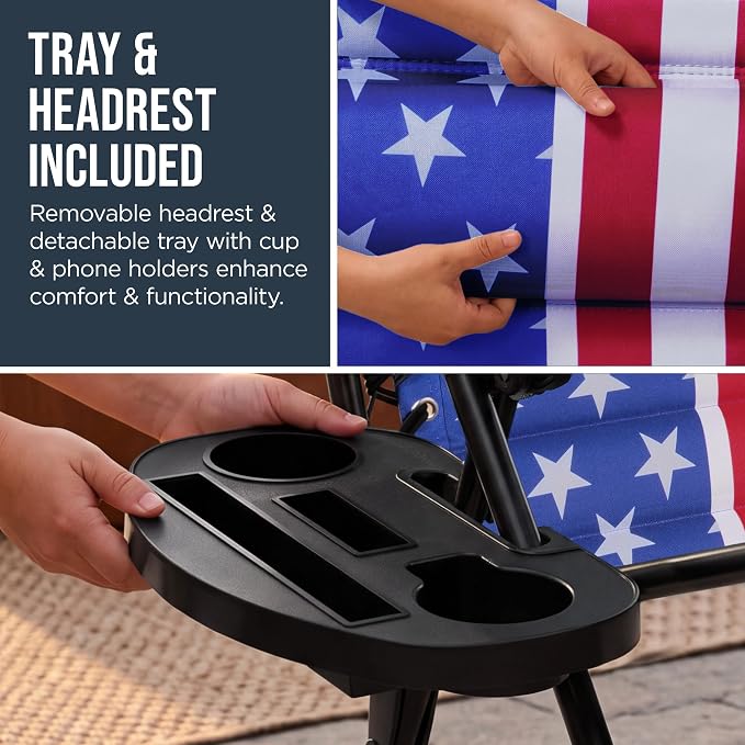 Best Choice Products Oversized Padded Zero Gravity Chair w/Canopy Headrest Cup - Image 9