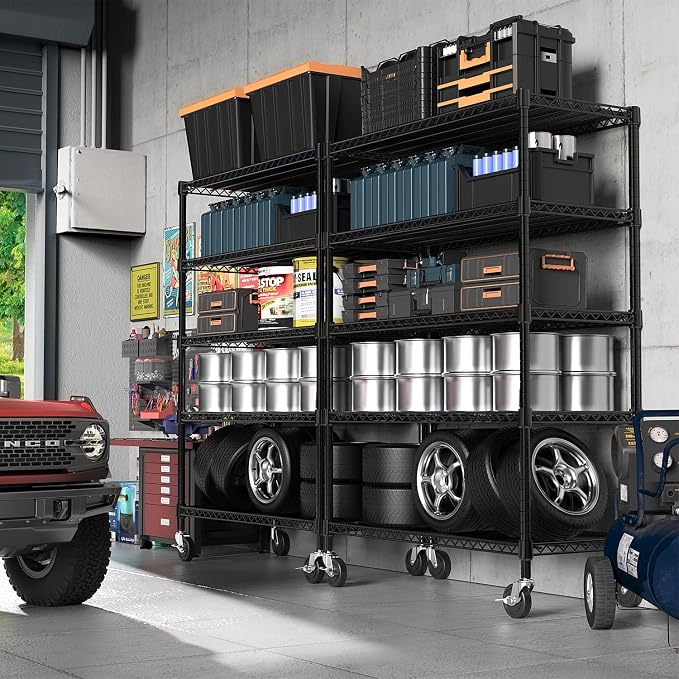 M MZG 53" W Garage Shelving 5 Tier Industrial 2200LBS Metal Shelving Units - Image 7
