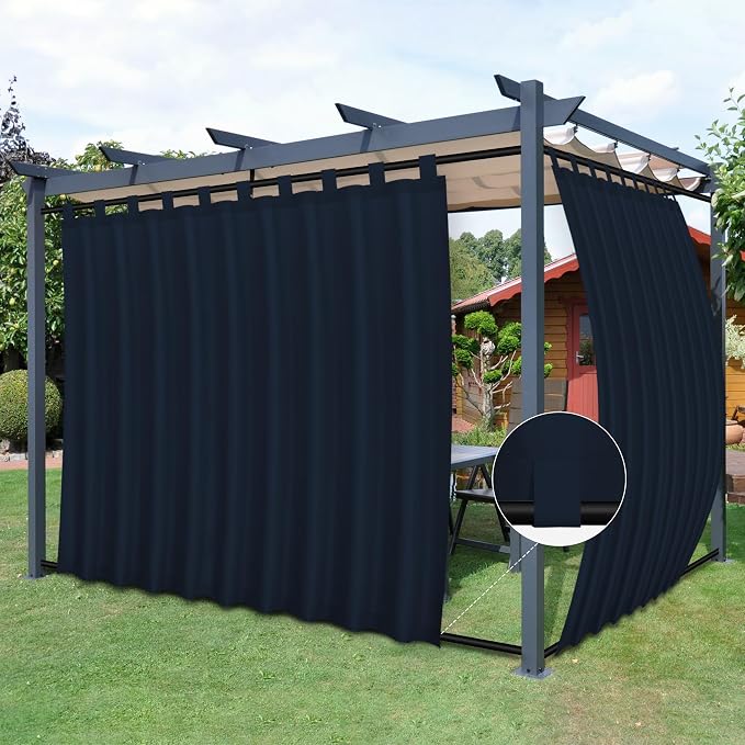 Easy-Going Outdoor Patio Curtains 2 Panels, 110x120 inch, Porch and Pergola by Easy-Going