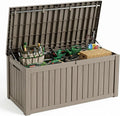 180 Gallon Resin Deck Box, Waterproof Lockable Outdoor Storage Box Container by MAIUSCOLI