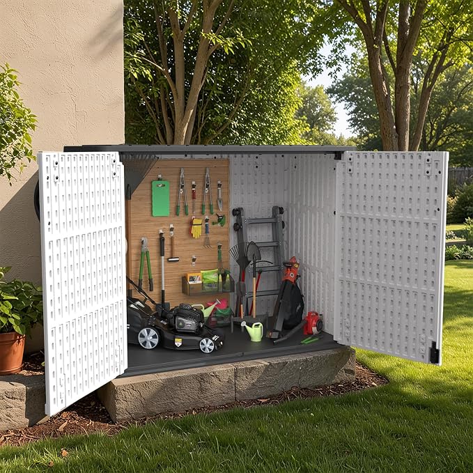 Patiowell 26 Cu.ft Plastic Outdoor Storage Cabinet, Lockable Waterproof - Image 11
