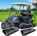Club Car Precedent seat Cover，Fit forClub Car Precedent，Vinyl seat Cover, Diamond Texture, Easy to Install Golf cart Accessories, no Staples Required（Black&Black Stitch）