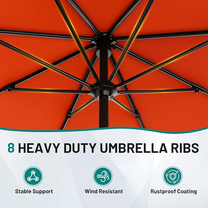 9 FT Patio Umbrella for Outdoor, Outdoor Table Umbrella - Image 3