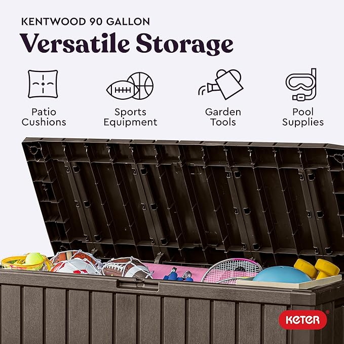 Keter Kentwood 92 Gal Outdoor Storage Box - Image 4