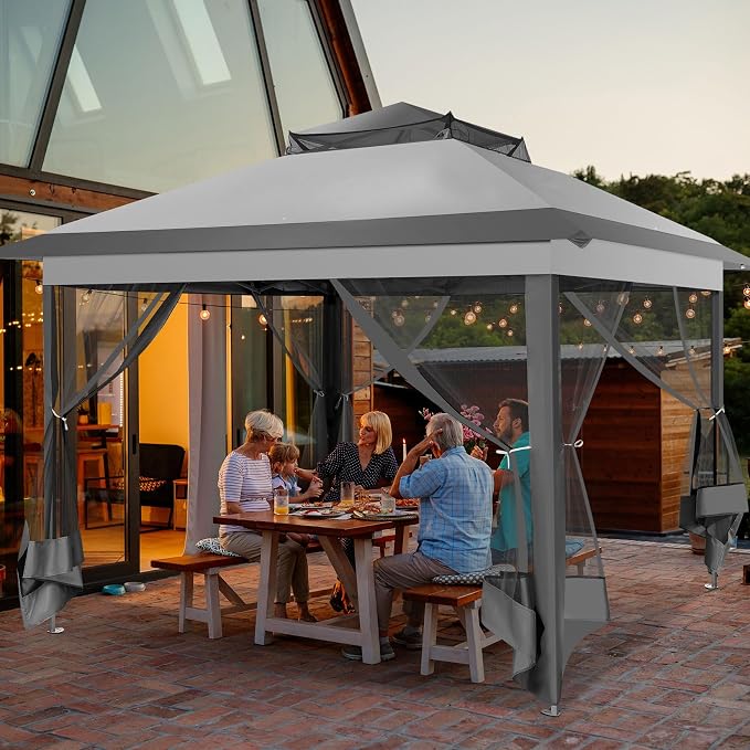 COBIZI Pop Up Gazebo 11x11 Canopy Tent, Outdoor Screened Gazebo Shelter - Image 8