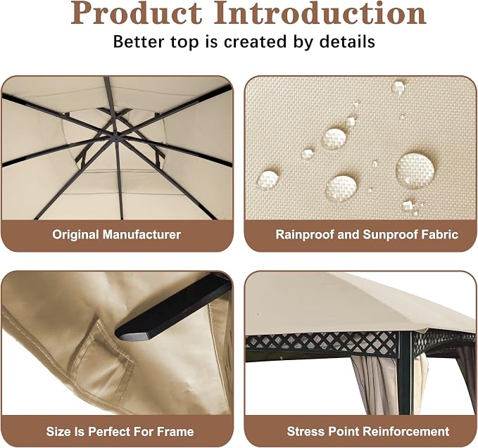 SCOCANOPY Light Beige Replacement Top - Image 4