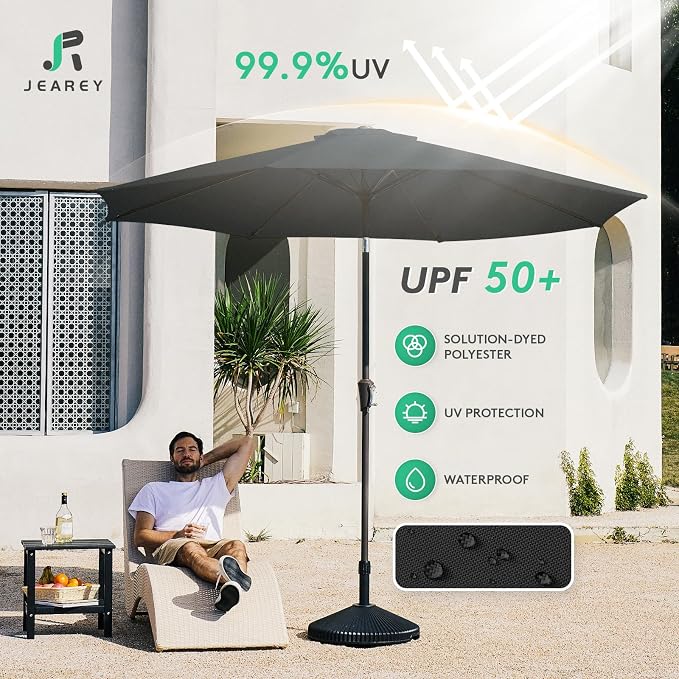 JEAREY 10 ft Outdoor Patio Umbrella w/Tilt and Crank - Image 3
