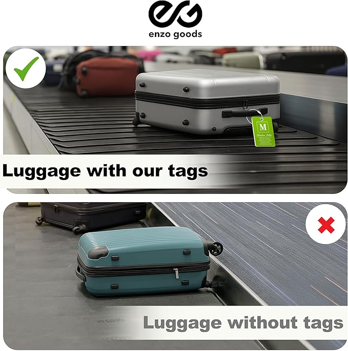 Personalized Luggage Tag | 4 Pack | Custom Luggage Tags for Suitcases | Kids Backpack Tag | 10 Color Options & Choose Font, Font Color