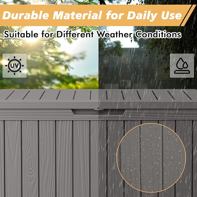 Fancyango 75 Gallon Outdoor Deck Box Waterproof, Large Storage Box - Image 3