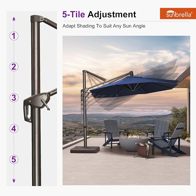 PURPLE LEAF 10' X 10' Cantilever Patio Umbrella - Image 8