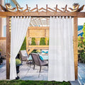 NICETOWN 2 Panels Outdoor Patio Curtains Waterproof, Detachable Sticky Tab Top by NICETOWN