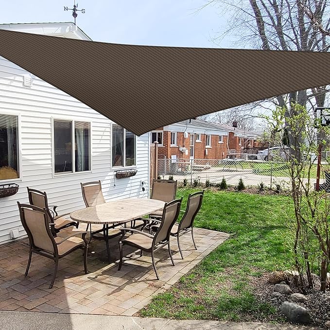 Windscreen4less 23' x 23' x 23' Sun Shade Sail Triangle Outdoor Canopy Cover UV by Windscreen4less