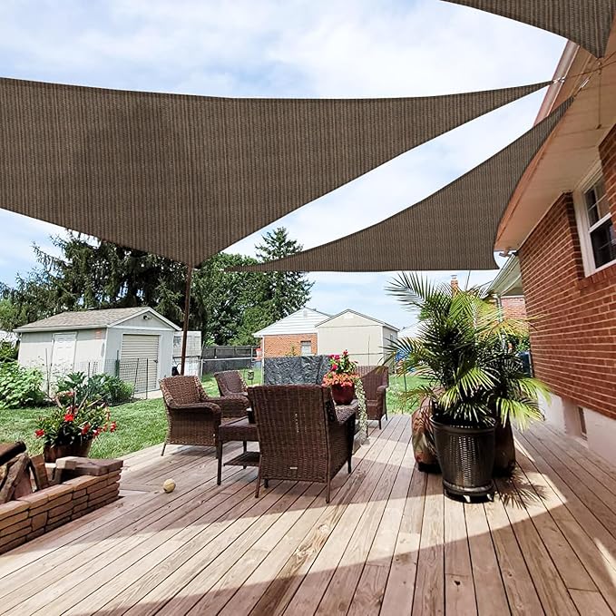 Patio Paradise 8' x 8' x 7'10" Sun Shade Sail Triangle Canopy, Permeable Shade by Patio