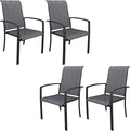 DIFY Patio Chairs Set of 4, Stackable Outdoor Dining Chairs by DIFY