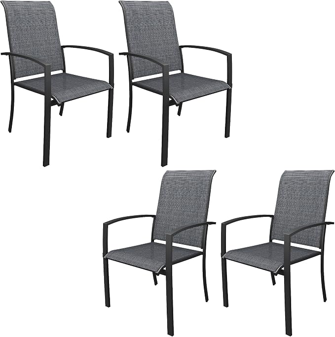 DIFY Patio Chairs Set of 4, Stackable Outdoor Dining Chairs by DIFY