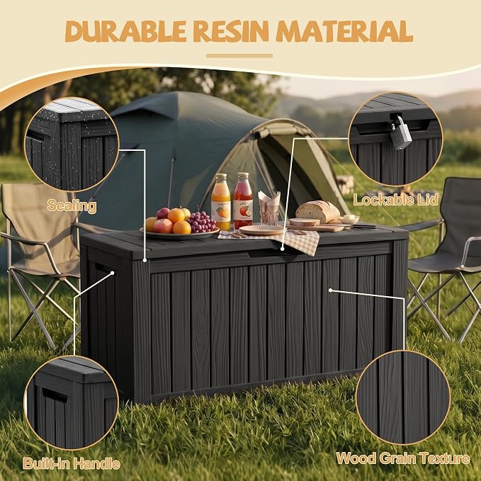 EFU Outdoor Storage Box Waterproof, 130 Gal Gen 2 Resin Deck Box - Image 5