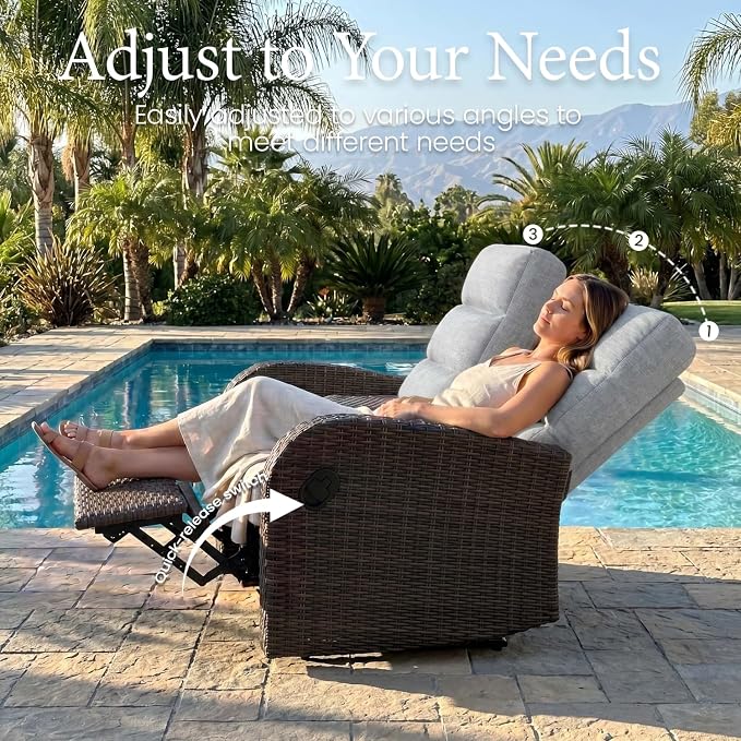 Oversized Wicker Outdoor Recliner Lovseat - Image 6