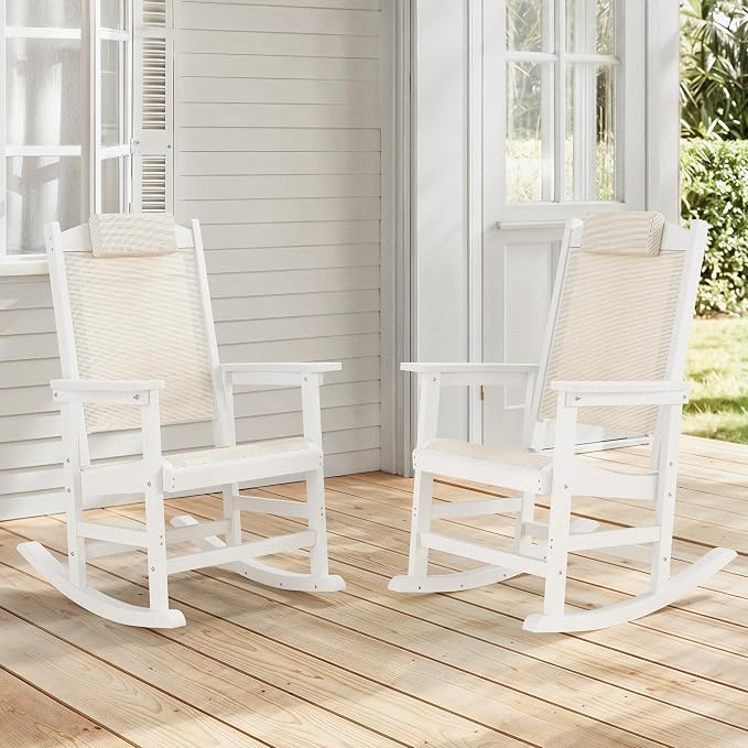 Outdoor Rocking Chair Set of 2 by HOMENJOY