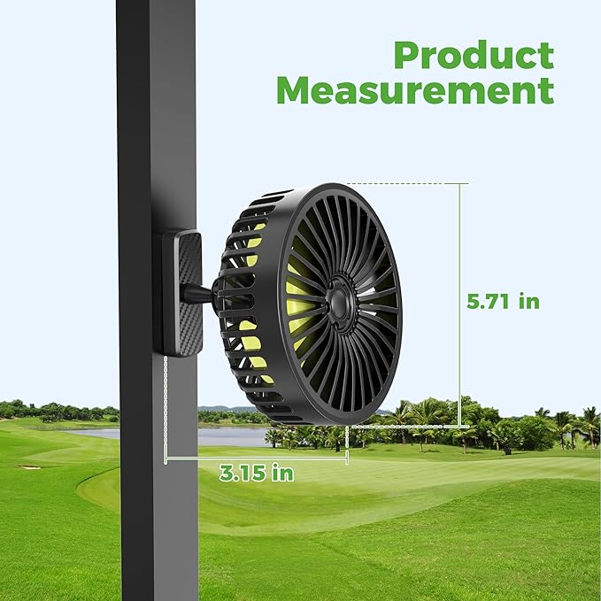 Universal Fan with Magnetic Bracket, 3 Speed Settings USB Powered Fan for Office Car Golf Cart with Magnetic Bracket (2 Sets)
