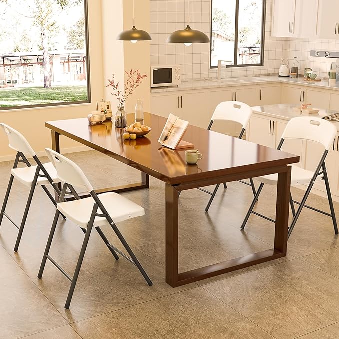 Bonnlo 6-Pack White Plastic Folding Chairs, Portable Seat - Image 8