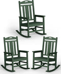 Oversized Outdoor Rocking Chairs Set of 3, 380lbs Heavy-Duty Large Patio Rocker by CIOKEA