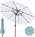 9FT Patio Umbrella with Solar Lights, Outdoor Market Umbrella with Tilt and by YourPerfectOutdoorEscape