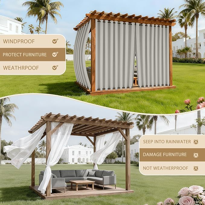 HDCAXKJ Waterproof Outdoor Curtains - Image 4