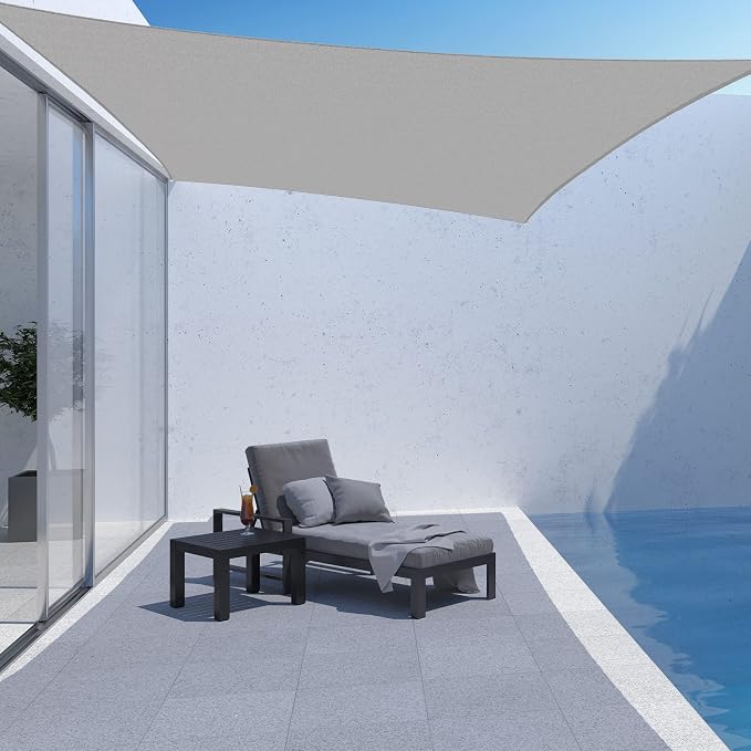AsterOutdoor Sun Shade Sail Rectangle 10' x 13' UV Block Canopy - Image 5