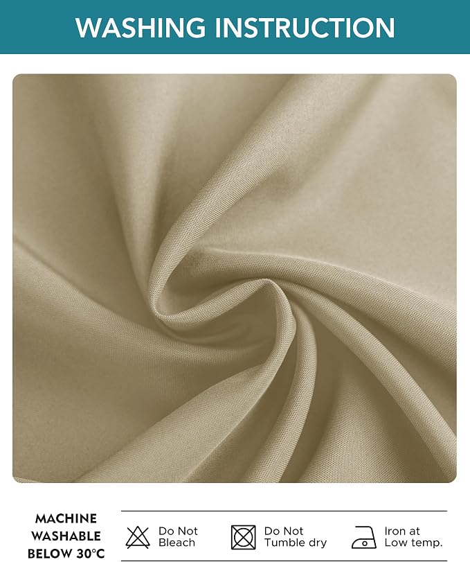 Windproof Outdoor Curtains for Patio Waterproof 4 Pcs 54x108 In Taupe | Grommet - Image 7