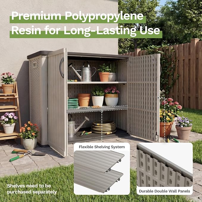 Patiowell 26 cu.ft Resin Outdoor Storage Cabinet, Waterproof, - Image 6