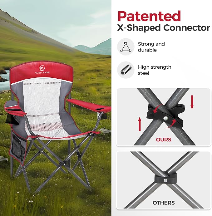 ALPHA CAMP Oversized Fully Padded Camping Chairs - Image 4