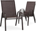 24.4" Wide Outdoor Patio Stackable Chairs Set of 4, Outside Furniture by Villeston