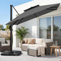 12×12 FT Double-Top Cantilever Patio Umbrella, Outdoor Umbrellas by AreShark