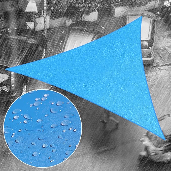 Royal Shade 8' x 14' x 16.1' Blue Triangle Waterproof Sun Shade Sail Order to by RoyalShade
