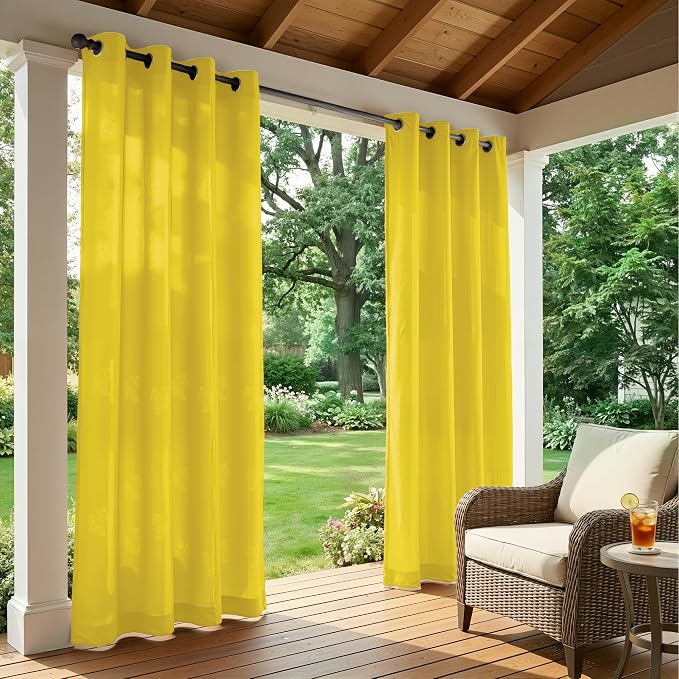 Set of 4 Outdoor Curtains for Patio Waterproof, Breathable Grommet Panels for - Image 3