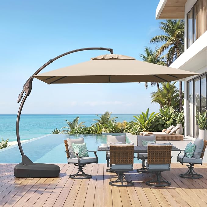 Grand patio 10x10 FT Cantilever Square Umbrella by GrandPatio