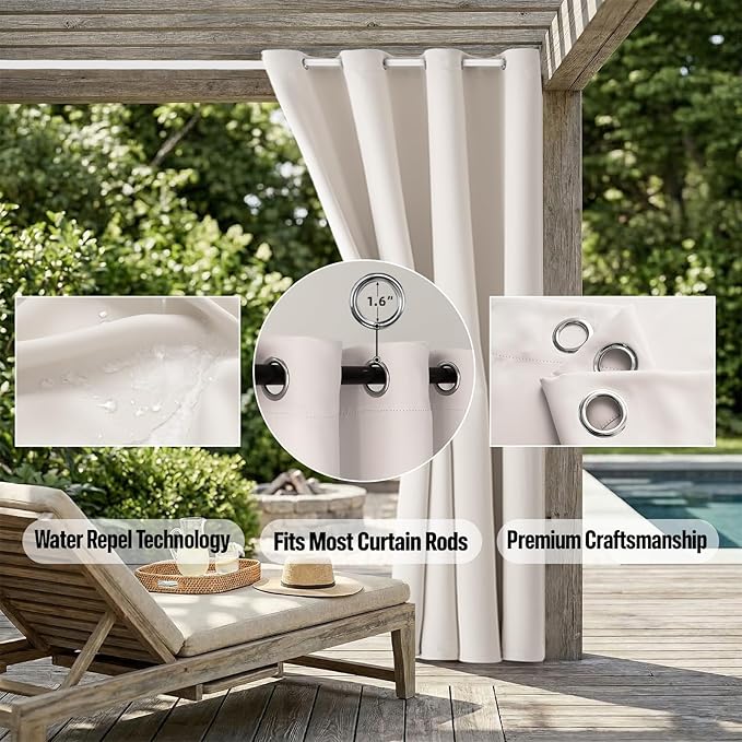DIVA EN CAMINO DEC Outdoor Patio Curtain Waterproof Darkening Thermal Insulated - Image 5