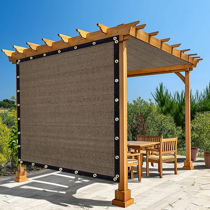 Amagenix 90% Shade Fabric 13'X 17' Mocha Sun Shade Cloth by Amagenix