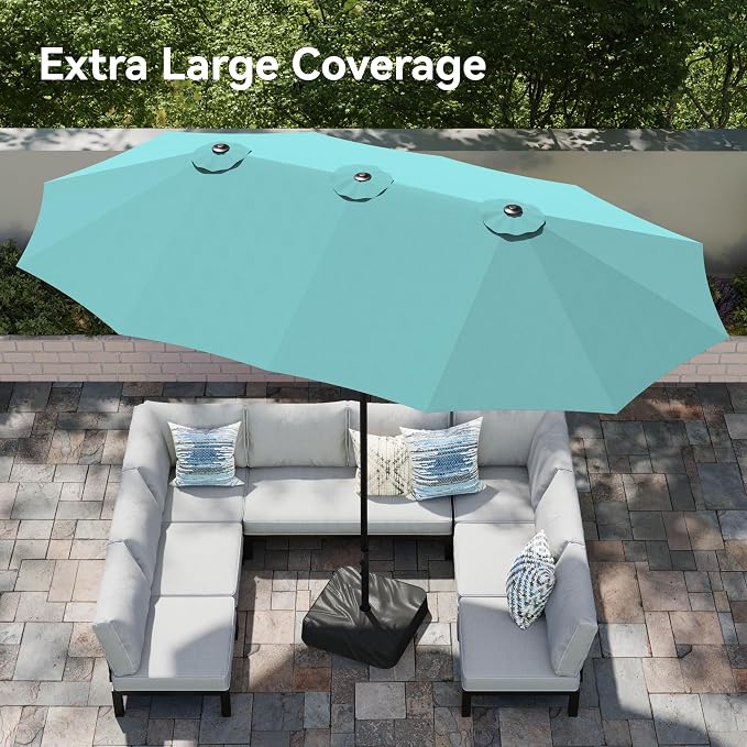 PHI VILLA 15ft Large Outdoor Patio Umbrella - Image 2