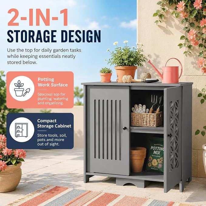 VINGLI 48 Gallon Outdoor Storage Cabinet Waterproof, Compact Weather Resistant - Image 4