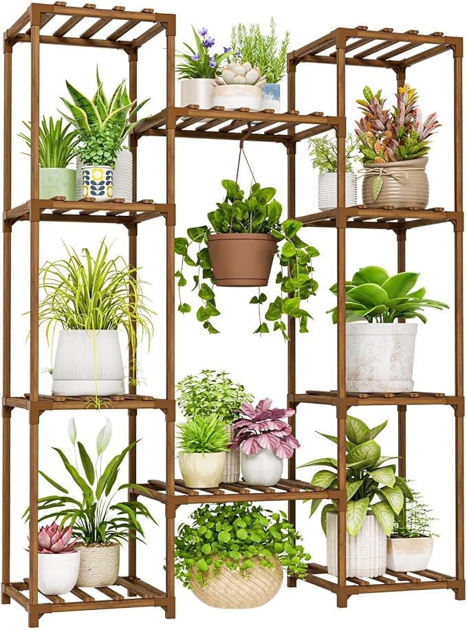 Bamworld Plant Stand Indoor Outdoor Hanging Shelf by Bamworld