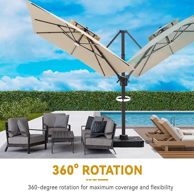 10x13 FT Outdoor Cantilever Patio Umbrella - Image 3