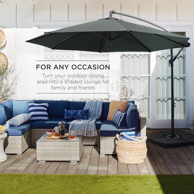 Best Choice Products 10ft Offset Cantilever Hanging Market Patio Umbrella - Image 3
