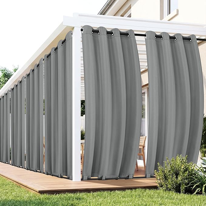 Outdoor Curtains for Patio Waterproof 6 Panels, Porch Sun Shade | Weatherproof by RichSets